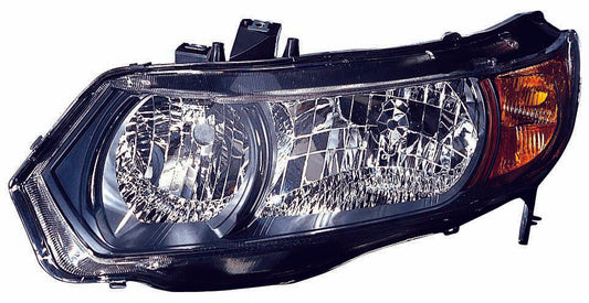 Head Lamp Lh Black Housing Hq - Honda Civic Coupe 2006-2008