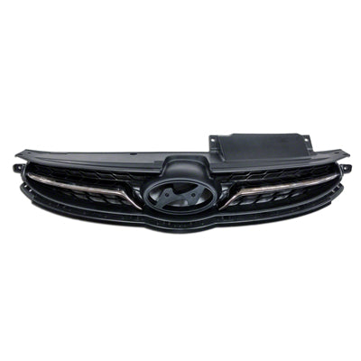 Grille Korea Built Matte-Dark Gray W/Chrome Mldg Ltd Model - Hyundai Elantra Sedan 2011-2013