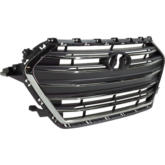 Grille Smoked Gray W/Chrome W/O Auto Cruise Usa Built - Hyundai Elantra Sedan 2017-2018