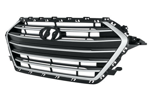 Grille Primed Silver/Black W/O Chrome 1.4/2.0L Korea Built - Hyundai Elantra Sedan 2017-2018
