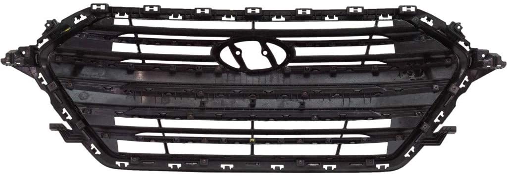 Grille Black W/Silver Bars/Silver Frame Usa Built - Hyundai Elantra Sedan 2017-2018