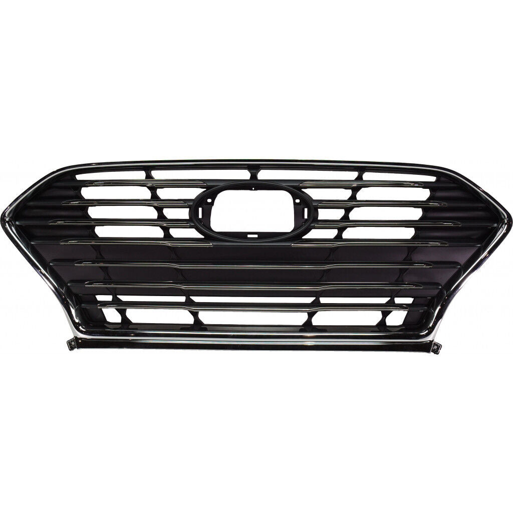 Grille Fr Smoked Black W/Chrome W/Adaptive Cruise Exclude Sprt - Hyundai Sonata 2018-2019