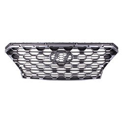 Grille Gray/Satin Chrome W/O Camera Hole - Hyundai Santa Fe 2019-2020