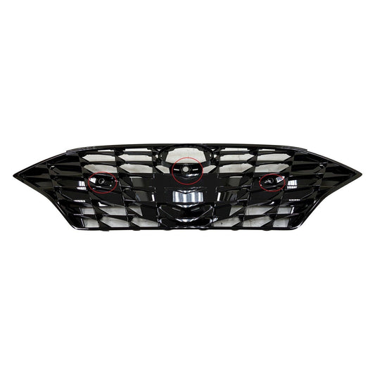 Grille Fr Gloss Black W/Two Sensors/Camera Fits Ltd/Ultimate (Canada) Models - Hyundai Sonata 2020-2023