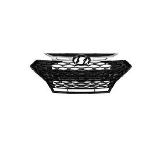 Grille Fr Gloss Black W/Satin Molding W/O Emblem - Hyundai Elantra Sedan 2019-2020