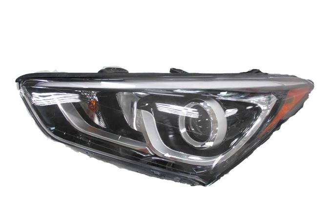 Head Lamp Lh Halogen Sport Model Projector Type W/Led Accent Hq - Hyundai Santa Fe Sport 2013-2018