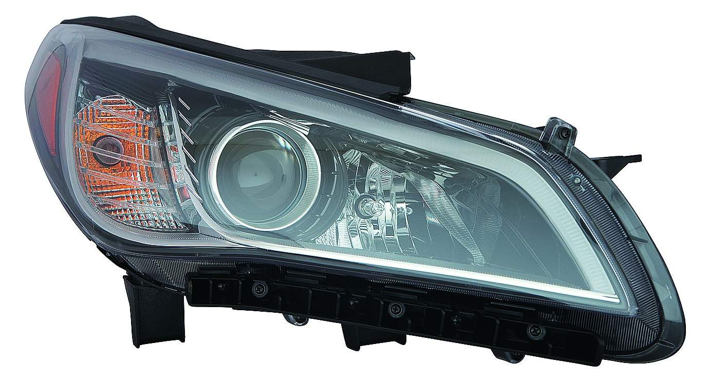 Head Lamp Rh Halogen W/Black Bezel/Chrome Trim All Models 15-17/Ltd/Sport 16-17 Hq - Hyundai Sonata 2015-2017