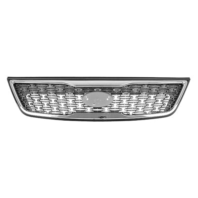 Grille Painted Silver W/Chrome Mldg Sx Model - Kia Sorento 2014-2015