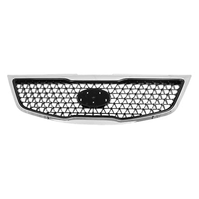 Grille W/Chrome Moulding 2.4L Painted Black - Kia Sportage 2014-2016