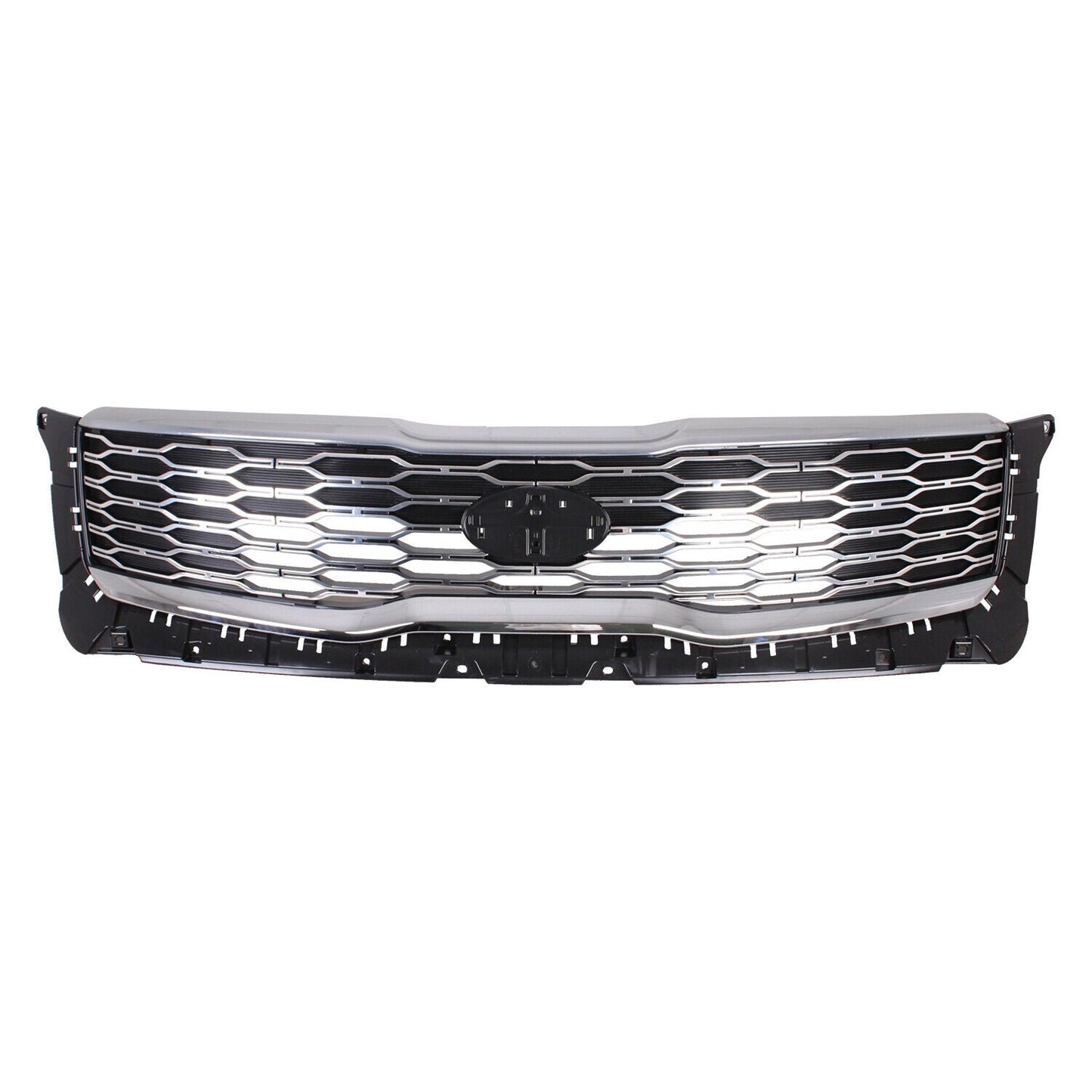 Grille Fr Silver W/Satin Chrome Outer Molding W/O Camera - Kia Telluride 2020-2021
