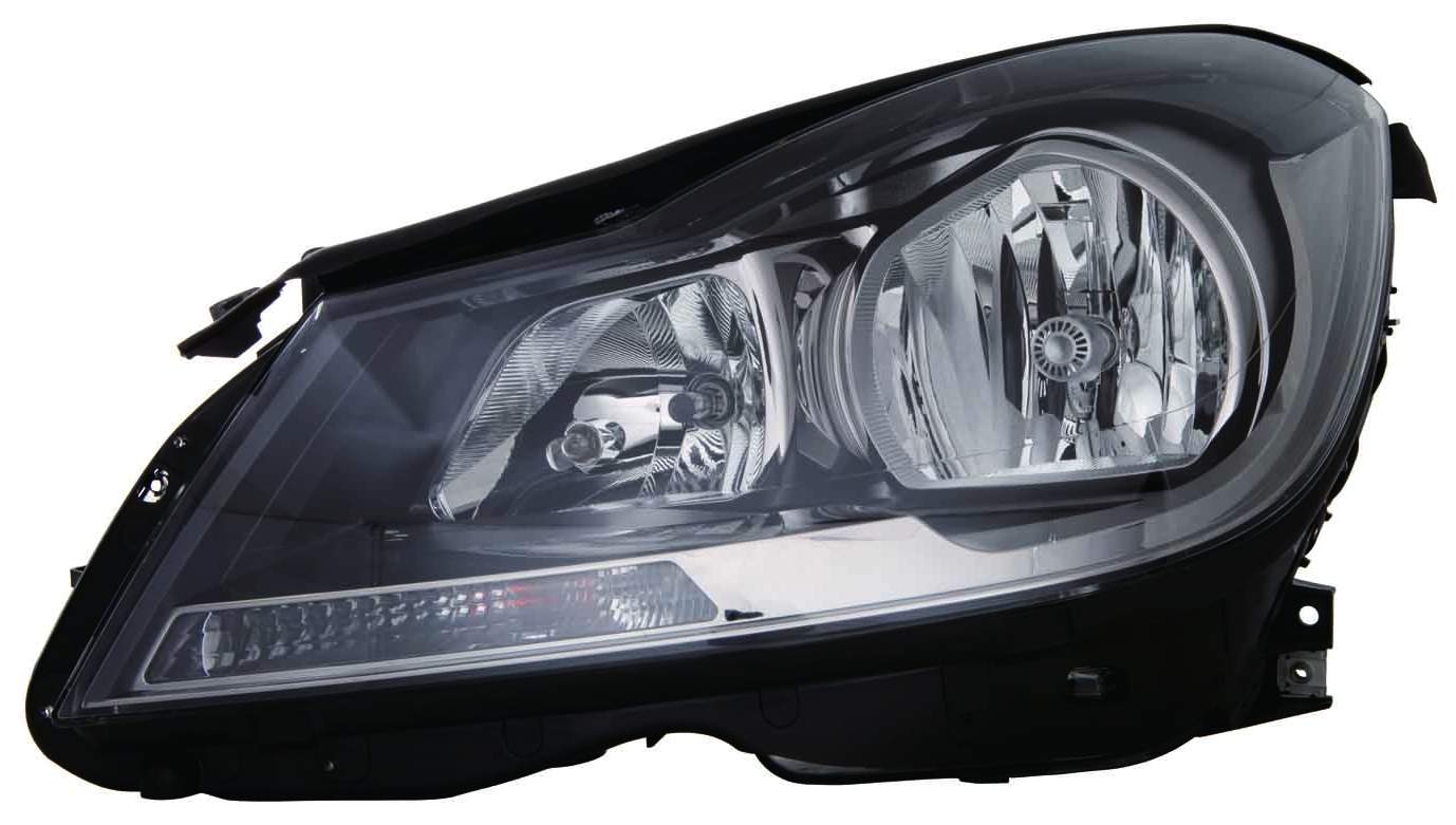 Head Lamp Lh Halogen Black Housing Cpe W/O Cornering Lamp Hq - Mercedes C63 Amg (2-Door) 2012-2015 | Mercedes C63 Amg (4-Door) 2012-2014 | Mercedes C250 2012-2015