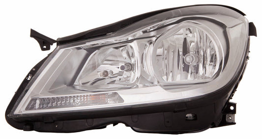 Head Lamp Lh Halogen Chrome Housing Sdn W/O Cornering Lamp Hq - Mercedes C63 Amg (2-Door) 2012-2015 | Mercedes C63 Amg (4-Door) 2012-2014 | Mercedes C250 2012-2014