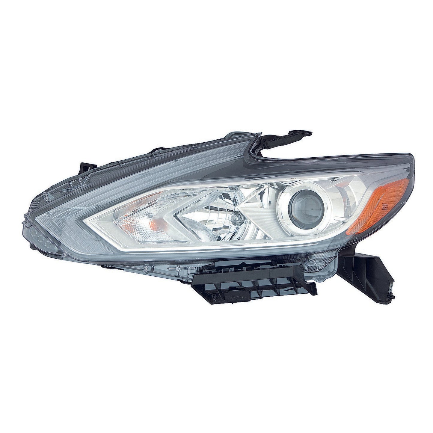 Head Lamp Lh Halogen W/Chrome Bezel W/O Led Daytime Running Light Hq - Nissan Altima 2014-2018