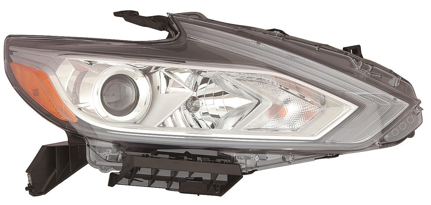 Head Lamp Rh Halogen W/Chrome Bezel W/O Led Daytime Running Light - Nissan Altima 2014-2018