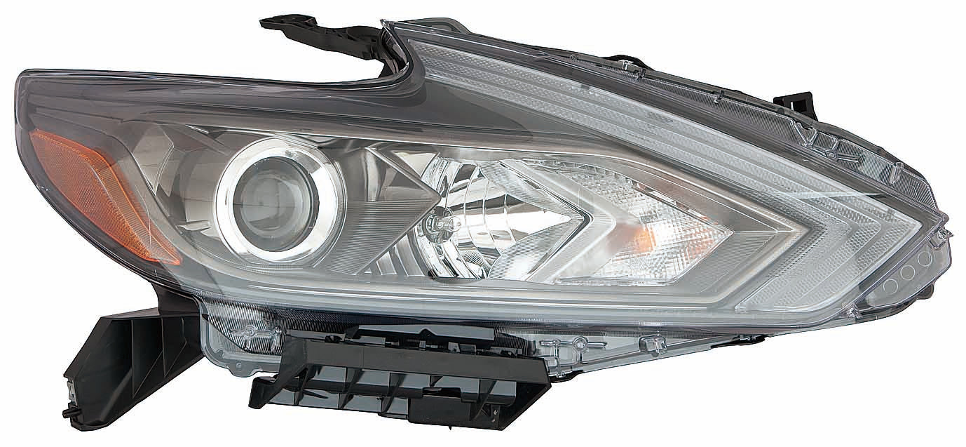 Head Lamp Rh Halogen W/Black Bezel W/O Led Daytime Running Light Hq - Nissan Altima 2014-2018