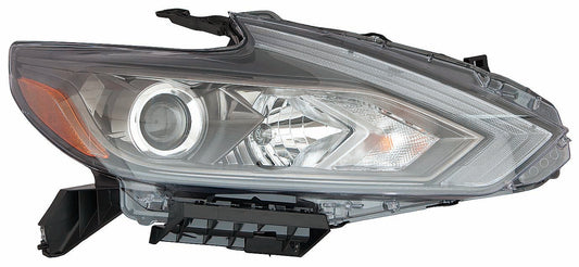 Head Lamp Rh Halogen W/Black Bezel W/O Led Daytime Running Light Hq - Nissan Altima 2014-2018