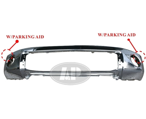 Bumper Face Bar Fr Chrome W/Sensor - Toyota Tundra Pickup 2007-2013