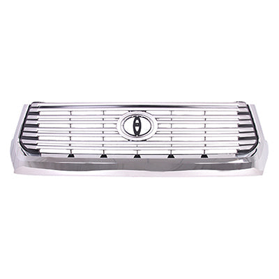 Grille Painted Silver-Gray W/Chrome Moulding 8Bars Limited Model - Toyota Tundra Rwd 2014-2017 | Toyota Tundra 4Wd 2014-2017