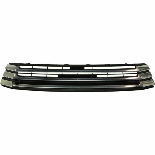 Grille Matte-Black/Gray W/Chrome Bars - Toyota Highlander Hybrid 2017-2019 | Toyota Highlander 2017-2019