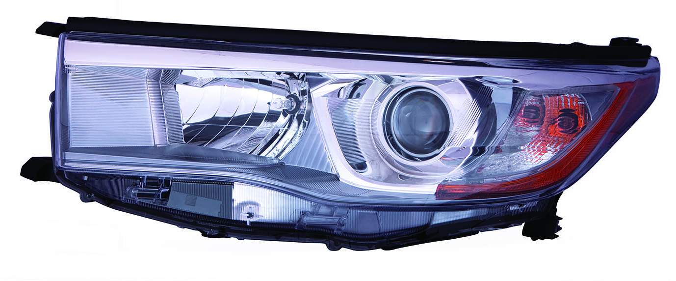 Head Lamp Lh W/Smoked Chrome Bezel Hq - Toyota Highlander Hybrid 2014-2016 | Toyota Highlander 2014-2016