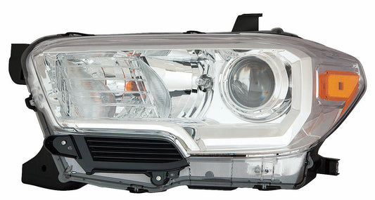 Head Lamp Lh Halogen Chrome Bezel W/O Led Drl - Toyota Tacoma Pickup 4Wd 2016-2019 | Toyota Tacoma Pickup 2Wd 2016-2019