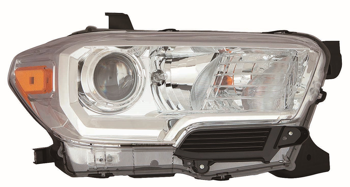 Head Lamp Rh Halogen Chrome Bezel W/O Led Drl - Toyota Tacoma Pickup 4Wd 2016-2019 | Toyota Tacoma Pickup 2Wd 2016-2019